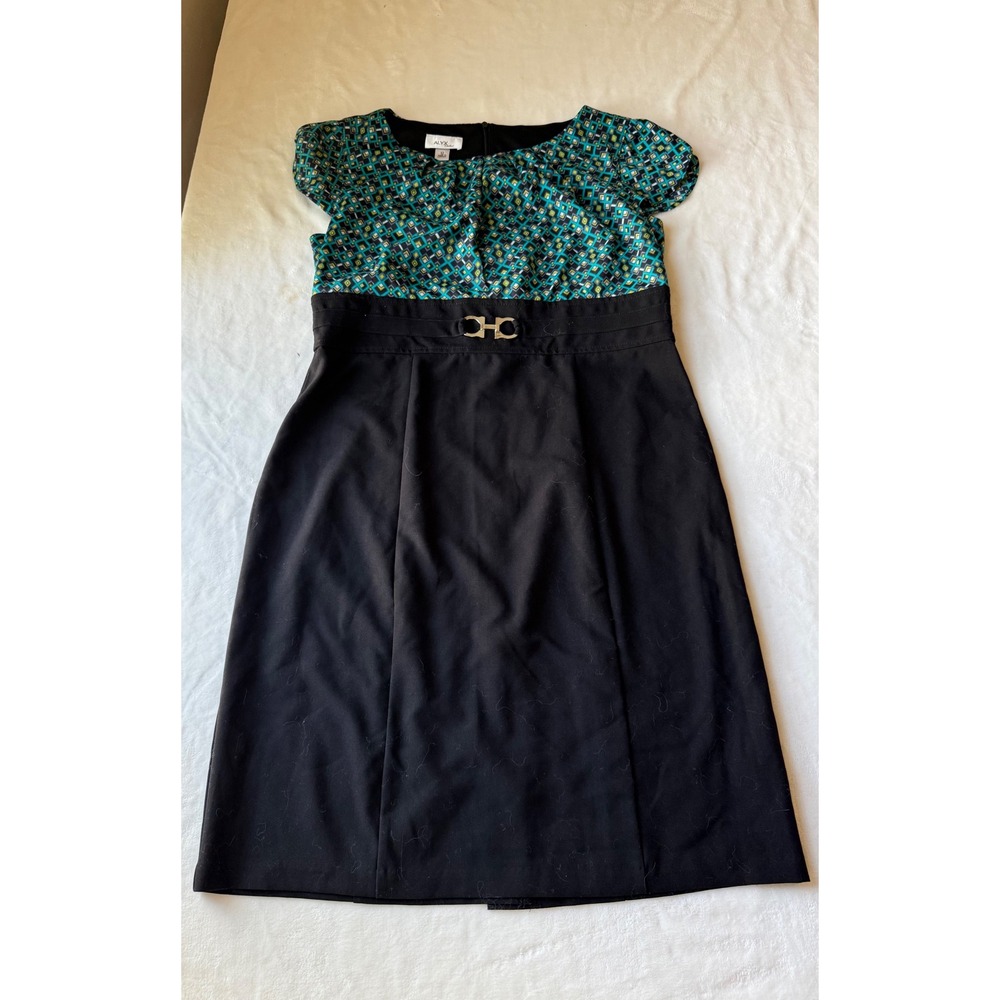 ALYX Limited Multicolor Cap Sleeve Knee Length Zip Lined Dress Size 12